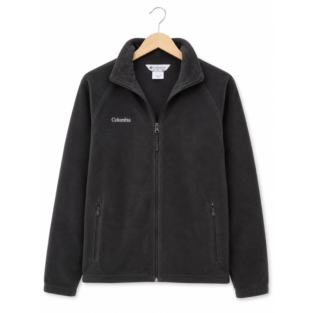Columbia Womens Black Full Zip Fleece Jacket Mock Neck Size Medium